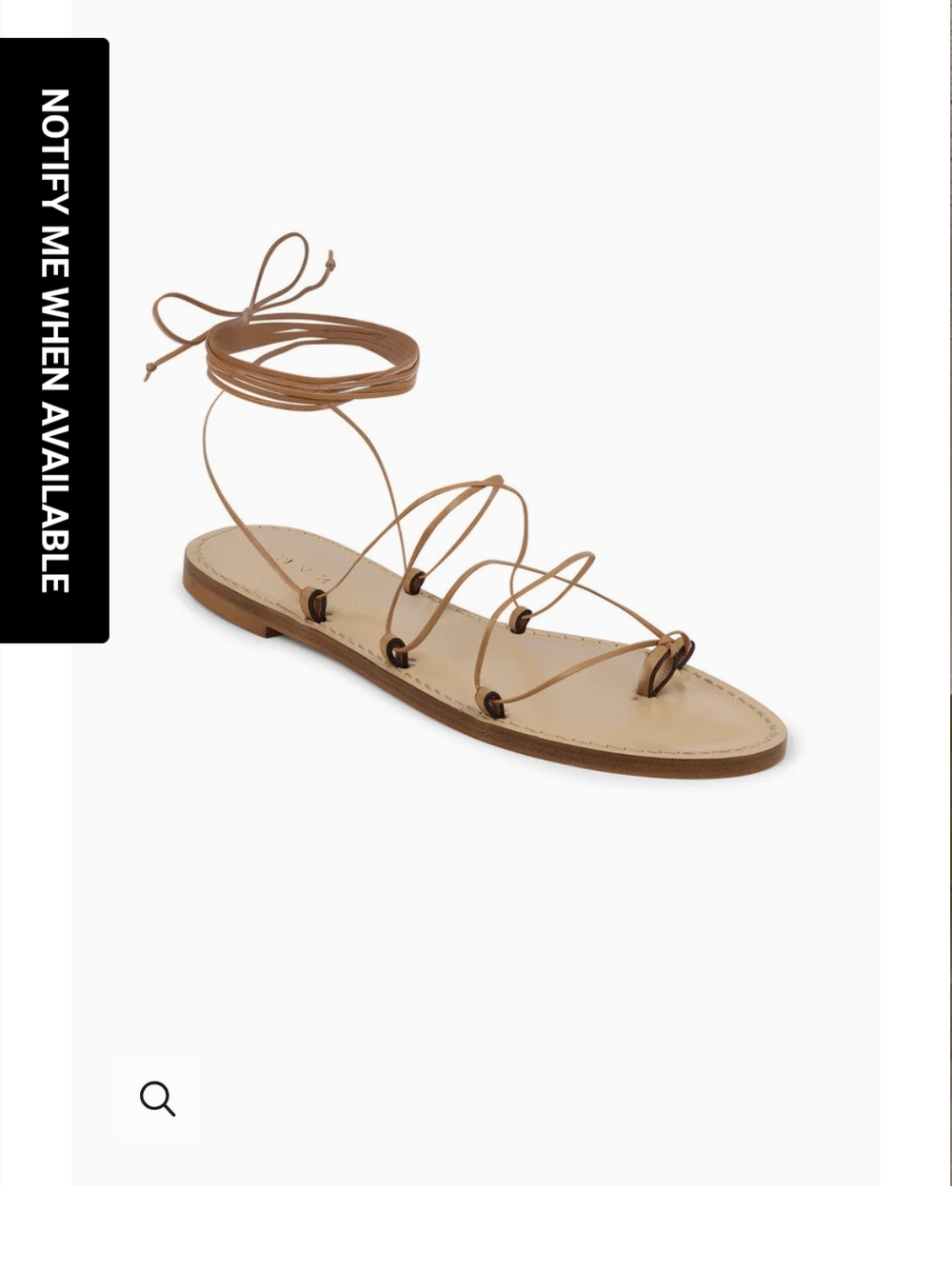 Amanu Leather Tan Gladiator Sandals Style #10 Serengeti Flat Tie Up 9